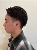 刈り上げマッシュ韓国系センターパートマッシュパーマメンズヘア