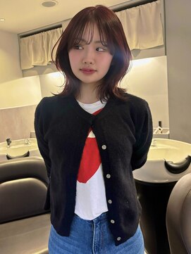 ニコフクオカヘアーメイク(NIKO Fukuoka Hair Make) 【NIKO】ブリーチなしダブルカラー／ワインレッド／暖色カラー