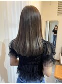 透明感カラーブリーチなしダブルカラーミルクティーベージュ