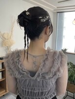 ウル 岡山駅店(ULu.)&nbsp;結婚式ヘア二次会ヘア編みおろしカチモリシニヨン岡山ヘアセット