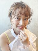 紐アレンジポニー_ローライトスリークボブ厚めバング_27546
