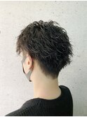 王道メンズショート☆無造作ツイストパーマセンターパート