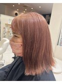 ピンクベージュ×ブリーチ1回×透明感