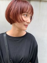 シュピール(Spiel) 丸みと暖色カラーが可愛い!前上がりのマッシュショート☆