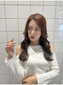 韓国前髪顔周りロング×デザインカラー[心斎橋/髪質改善]