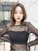 海外へア 外国人風 ブロンドヘア レイヤーカットM218