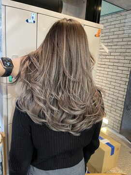 ラフ(LAFF) #バレイヤージュ#グレージュカラー#ボブウルフ#ココアベージュ