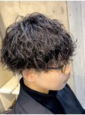 波巻きパーマメンズパーマメンズヘアツーブロックツイストパーマ