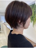 ●前下がりショートボブハンサムショートカットカラーパーマケア