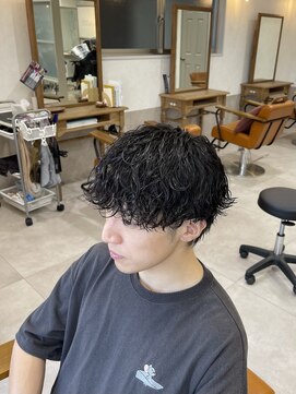 ソーエン バイ ヘッドライト 九大学研都市店(soen by HEADLIGHT) 波巻きスパイラルパーマ、ダークアッシュ