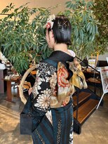 ビーワールド(B WORLD)&nbsp;成人式/ボブアレンジ/ヘアピンアレンジ/黒髪/和装