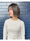 ［木村美容店］　カーキグレージュ　切りっぱなしボブ