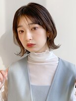 エトラ 渋谷店(etora) 前髪 外ハネボブ ミニウルフ ホワイトグレージュ"