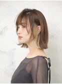 小顔似合わせカット/外ハネボブ/インナーカラー/髪質改善
