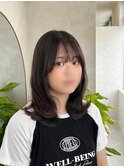 くびれミディ/ミディアムレイヤー/顔まわりカット