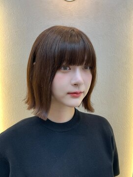 ハローバイシー 仙台(Hello by Sea) 切りっぱなしボブぱっつんボブくびれボブ大人可愛いタッセルボブ