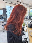 レイヤーカット　ローズピンクカラー