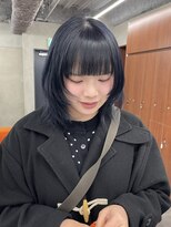 ニコ トウキョウ 渋谷(nico TOKYO)&nbsp;ブルーブラックセミロング/レイヤーカット/顔まわりレイヤー