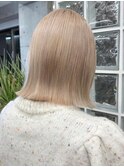 ミルクティーベージュダブルカラーハイトーンレイヤーカット韓国