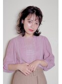 デザインカラー×レイヤーカット×ウェットヘアオリーブベージュ