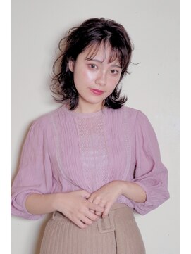 クシュ 所沢西口プロぺ通り(kusyu... ) デザインカラー×レイヤーカット×ウェットヘアオリーブベージュ