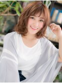大人かわいいフェザーバングくせ毛風ミディc5浦和20代30代40代