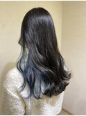 青のインナーカラー
