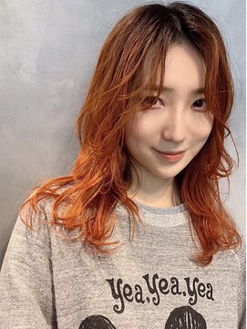 ジーナ(XENA) ケアブリーチ×ハイトーン×オレンジカラー(渋谷)