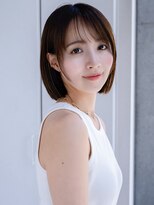 エインアンリー 表参道(AIN.ANLY.)&nbsp;◯ぱっつん前髪流し前髪薄めバング短めバング顎ラインボブパーマ