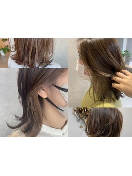 頭皮に優しく沁みにくいカラー剤で、白髪染めでも"おしゃれ"と"可愛い"を叶える♪[白髪ぼかしハイライト]