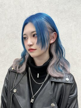 ロンド レア 天神大名店(Lond Le’a) 髪質改善イメチェンホワイトブロンド外ハネボブインナーカラー