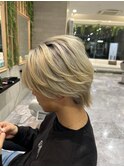 毛流れセンターパートレイヤーブリーチ＠30代40代50代60代