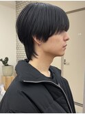 メンズカットシースルーマッシュハイライトスパイキーショート