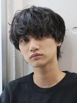 バイフィフス 原宿/表参道(by fifth)&nbsp;原宿シャドウパーマメンズカットラウンドマッシュ緩め無造作黒髪