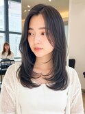 グレージュ/髪質改善カラー/レイヤーカット/前髪なし/大人ヘア