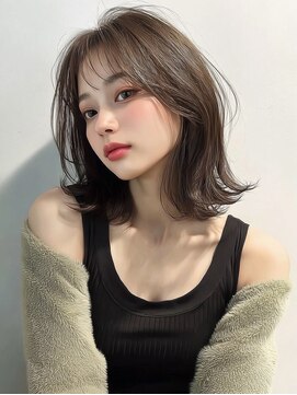 ノイズオオサカ 梅田店(NOISM OSAKA) ワンサイドショート韓国ウルフボブショート顔まわり丸みショート