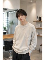 MEN's Baguz MEN'Sカット/ MEN'Sパーマ/ MEN'Sカラー 韓国風無造作スパイラルパーマ束感マッシュメンズ