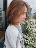 ２０代大人可愛いやわらかベージュMIX×ウルフミディ