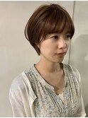 【 ナチュラルマッシュショート × ブラウンベージュ 】浅野美紀