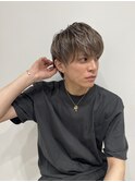 ハイライトマッシュパーマウルフアッシュブラックmen'shair
