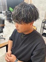 メンズ リコ(MEN'S RICO)&nbsp;波巻きパーマメンズハイライトホワイトメッシュツイスパ【大和】