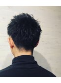 かき上げヘア七三ヘアツーブロックメンズ波巻きスパイラルパーマ