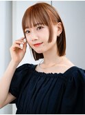 4ぱっつん前髪流し前髪鎖骨ミディアムボブ耳かけボブパーマ小顔
