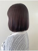 【切りっぱなしボブ】×【深みラベンダーピンク】春・夏スタイル