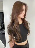 かきあげヘルシーロングレイヤー/ブラウンベージュ