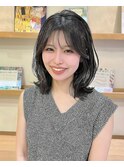 大人可愛い20代30代40代小顔ミディアムレイヤーボブショートボブ
