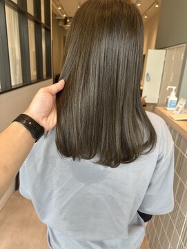 白髪ぼかし/レイヤーカット/髪質改善/オリーブベージュ