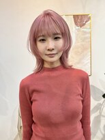 ムード(mood)&nbsp;ピンクカラー/ブリーチ/小顔レイヤー/ハイトーン/ダブルカラー