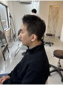 センターパートフェードカットツーブロックセンター分け
