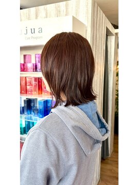 ヘアショップエヌアンドエー 久喜店(hairshop N&A) 大人のミディアムカット 切りっぱなしボブ 春カラー